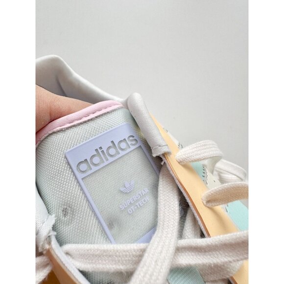 NWT ADIDAS Superstar OT Tech White Pastel Leather Low Top Sneakers, Size 9 - Picture 13 of 16